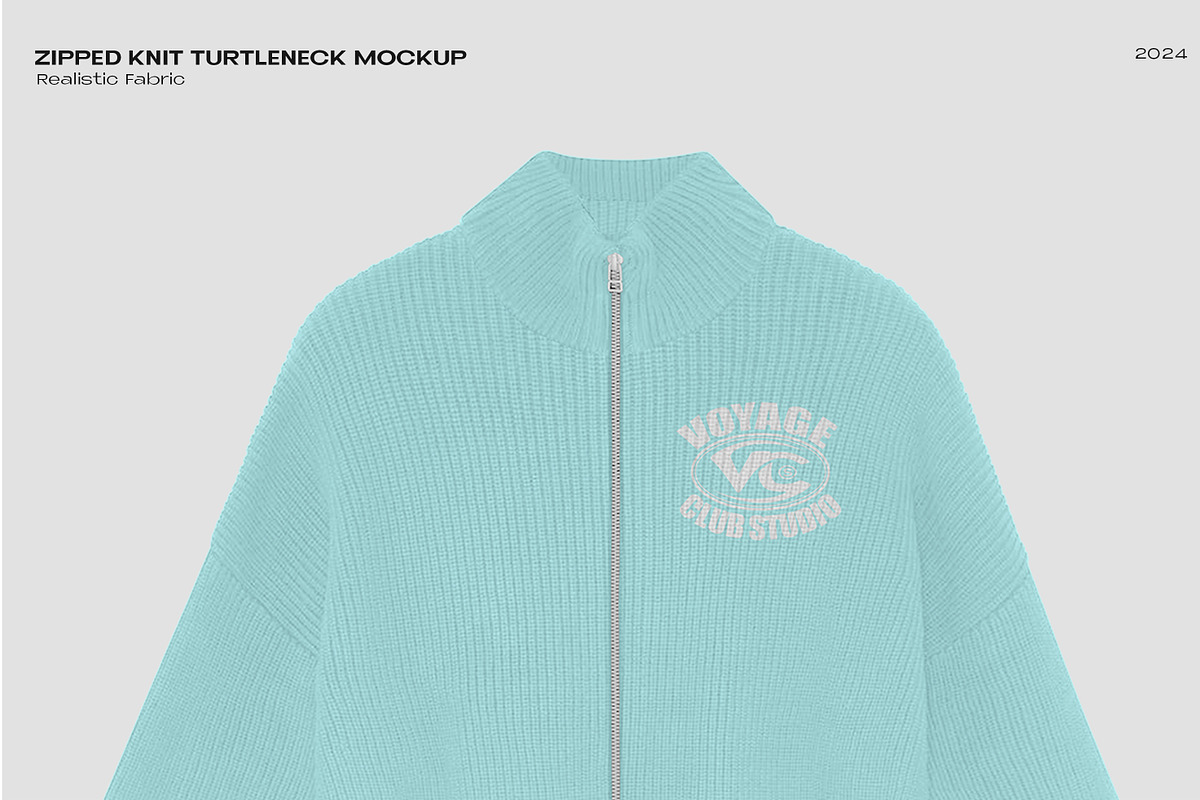 Zipped knit turtle neck mockup, an Apparel Mockup by Voyage Studio (Photo 2 of 3)