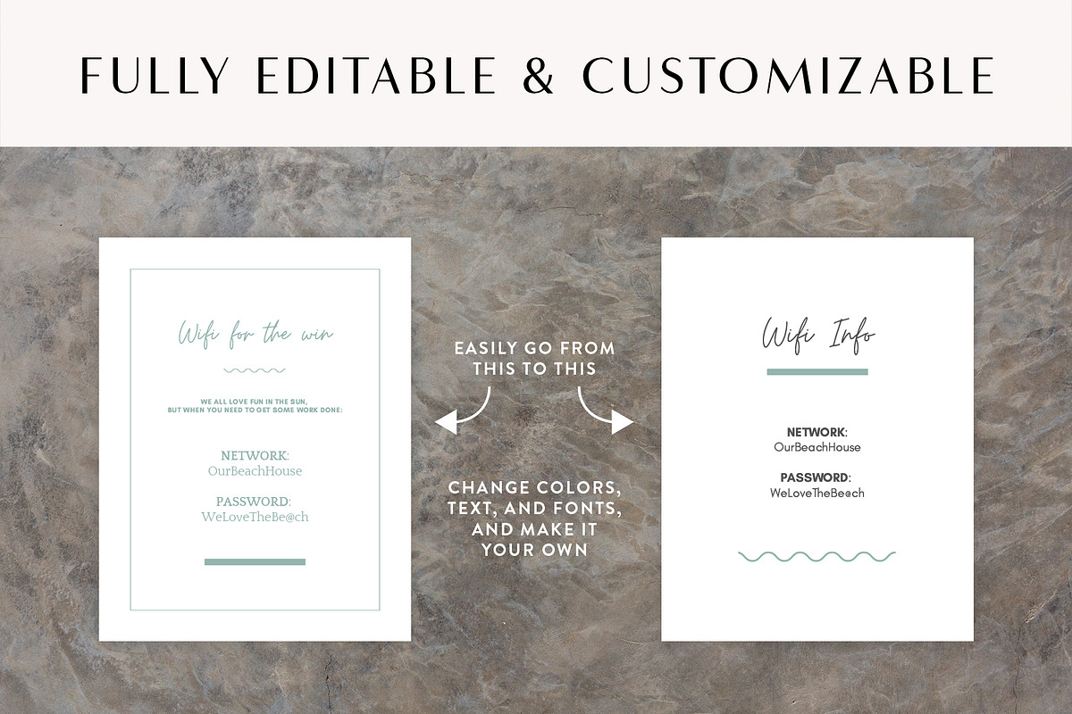 Beach House Wifi Sign - Airbnb Hosts, a Templates & Theme by Kin Studio (Photo 4 of 5)