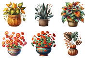 Positive Autumn Houseplant Clipart, an Illustration by Watercolor design (Thumbnail 3 of 4)