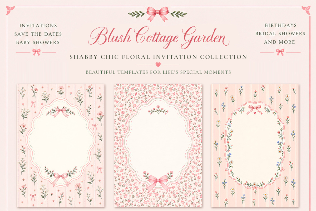 Blush Cottage Floral Collection, a Background Graphic by by creative paper (Photo 4 of 4)