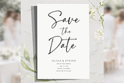 Modern Script Save the Date bd007, an Invitation Template by TyphoonStudio (Thumbnail 1 of 10)
