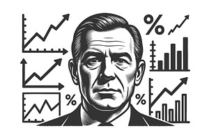 Serious businessman and financial, a Person Illustration by AlexArt