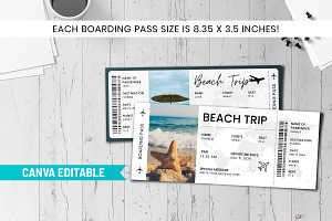 Beach Vacation Trip Ticket Template, an Invitation Template by Snapybiz