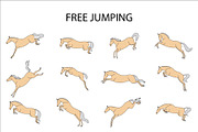 Free Jumping Horses, an Animal Illustration by Naurider (Thumbnail 1 of 4)