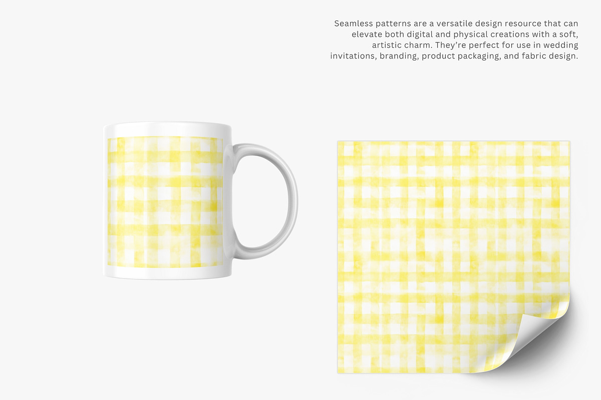 yellow gingham plaid pattern, a Pattern Graphic by Pink Studio Art (Photo 3 of 5)