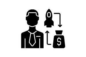 Venture Capitalist Black Glyph Icon