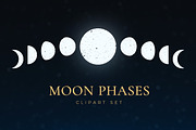 Moon Phases Clipart Set, an Object Graphic by P.F. Creative Lab (Thumbnail 1 of 6)