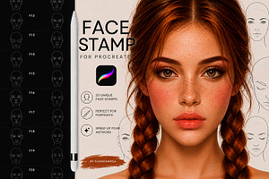 Face Girl Stamp Brushes Procreate
