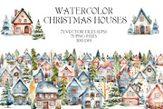 Watercolor Christmas Houses, an Object Illustration by Evgeniia (Thumbnail 5 of 5)