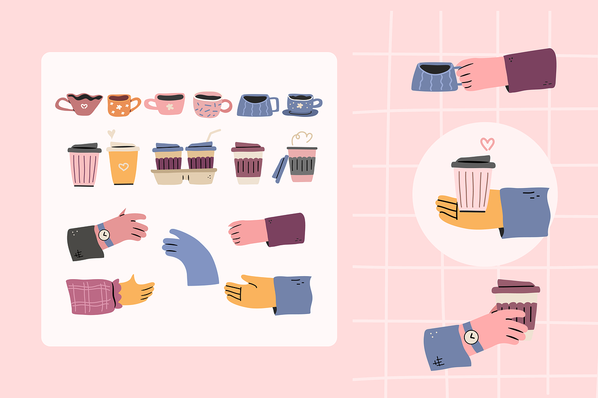 Coffee Shop Hand Drawn Clipart, a Decorative Illustration by Heartwarming Art (Photo 4 of 9)