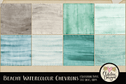 Beachy Watercolor Chevron Textures, a Texture Graphic by Clikchic Designs (Thumbnail 2 of 6)