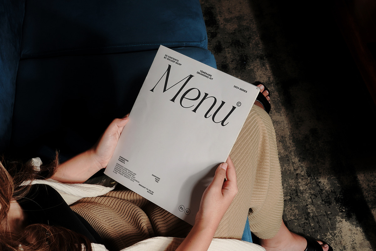 Menu Book Mockup (KALA Collection), a Books & Magazine Mockup by DVLOOP MOCKUP (Photo 2 of 3)