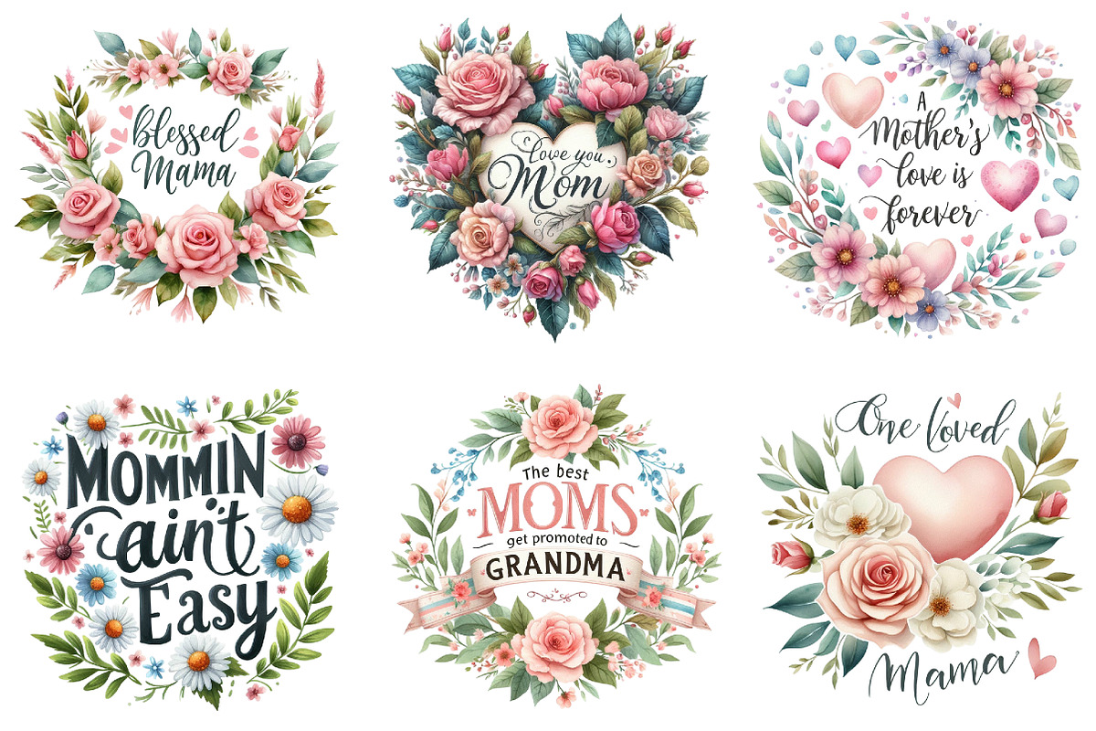 Mother's Day Sublimation Quotes, a Seasonal Illustration by DreamArtGraphic (Photo 3 of 4)