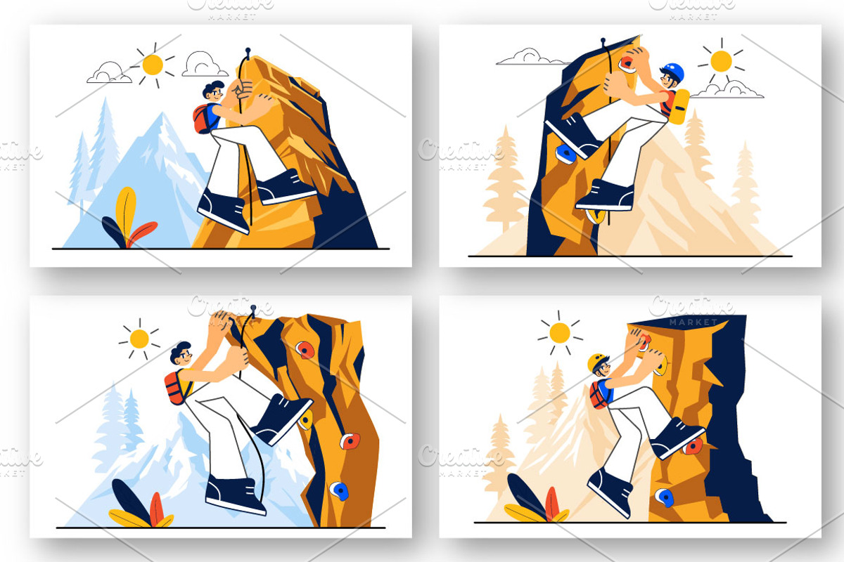10 Rock Climbing Illustration, a Sport Illustration by denayunebgt (Photo 3 of 4)