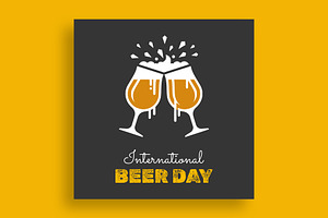 International Beer Day Banner, a Social Media Template by nandinigraphics