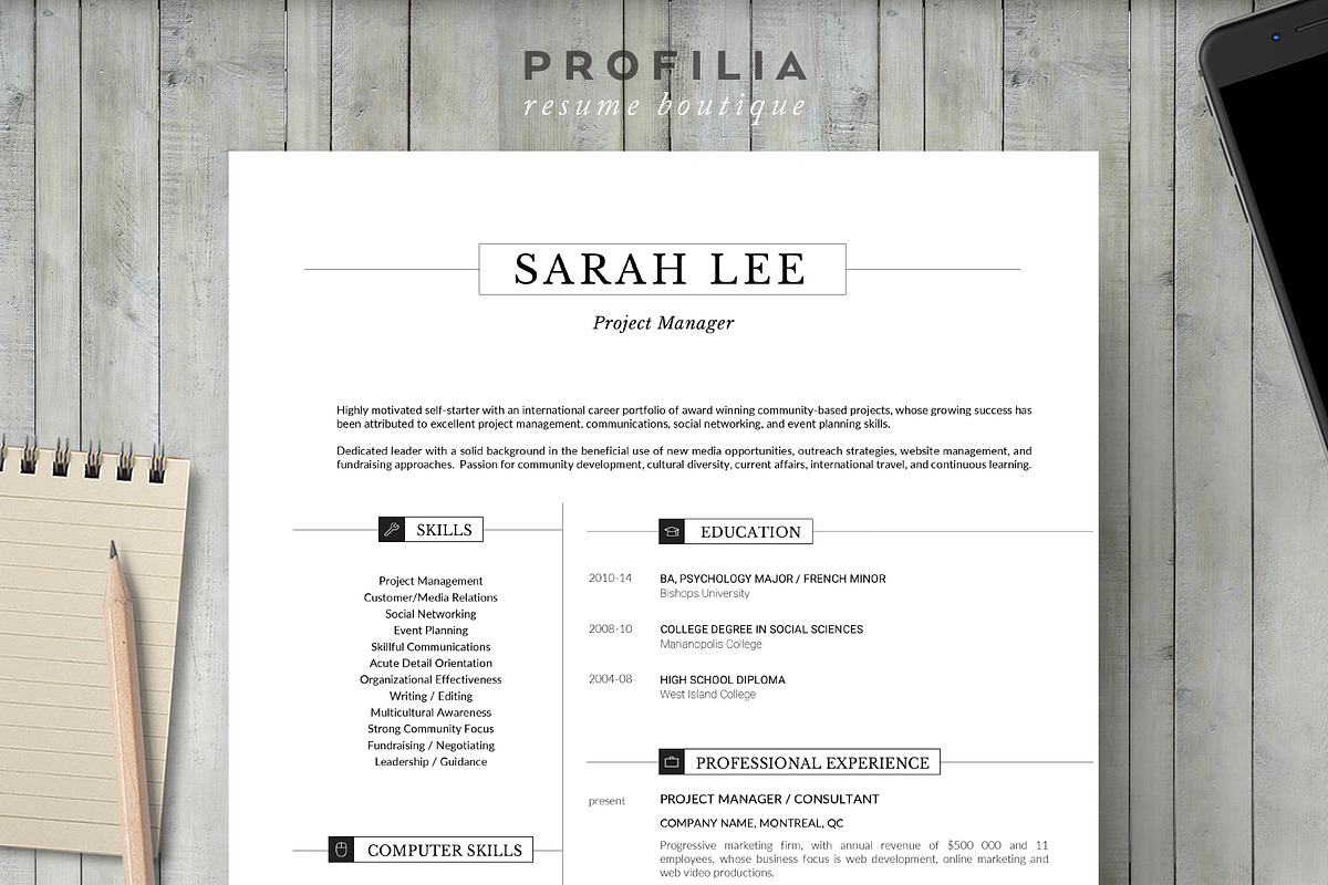 Word Resume & Cover letter Template, a Resume Template by Profilia Resume Boutique (Photo 1 of 3)