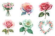 Mint and Pink Rose Garden Sublimatio, an Illustration by CreationArt (Thumbnail 3 of 5)
