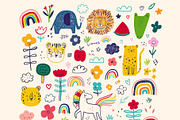 Baby hand drawn animals collection, an Animal Illustration by MoleskoStudio (Thumbnail 2 of 4)