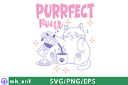 Cat Pour Coffee Funny Hand-drawn SVG, a Graphic by mh_arif (Thumbnail 1 of 4)