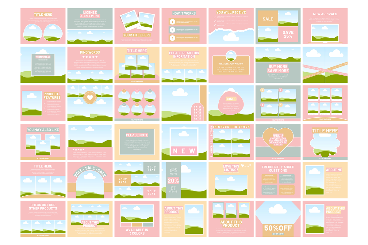 Pastel Etsy Listing Templates, a Branding & Logo Template by SunshineStudioBoutique (Photo 5 of 8)