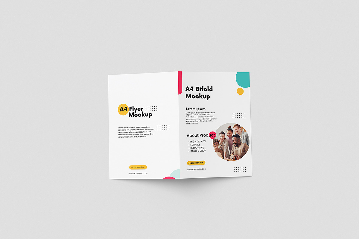 A5 Bifold Brochure Mockup, a Brochure Template by getproject (Photo 4 of 5)
