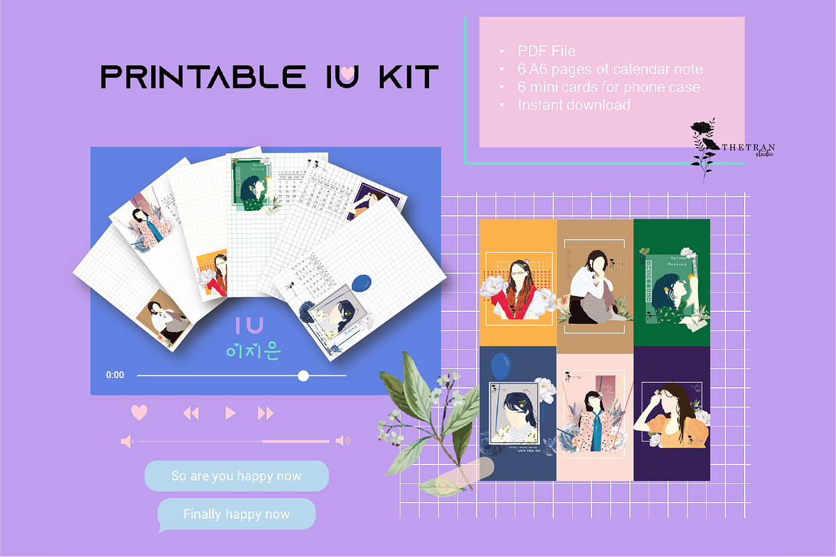 IU Kit Card & Calendar Note Digital, a Card Template by The Tran Studio (Photo 1 of 3)