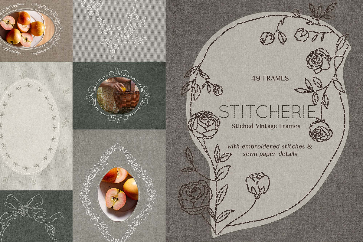 Stitcherie – Stitched Vintage Frames, an Object Graphic by DigARTbyHavroshka (Photo 18 of 18)