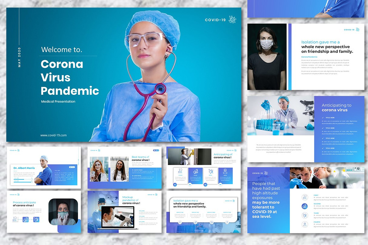 Corona Virus - Medical Powerpoint, a Presentation Template by Dhabee (Photo 1 of 13)