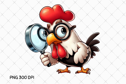 Playful Cartoon Detective Chicken