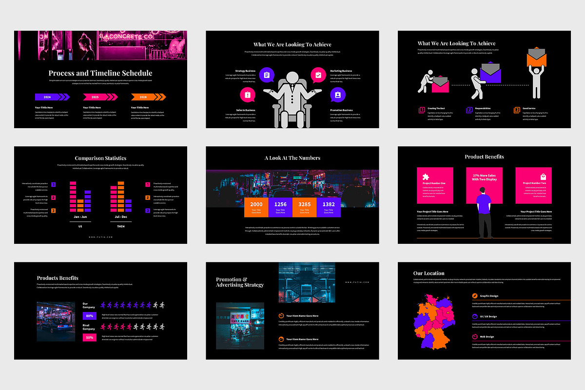 Futia : Neon Colors Keynote, a Presentation Template by Punkl Camp (Photo 4 of 9)
