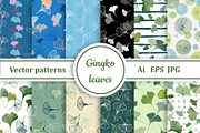 Ginkgo leaves vector patterns, a Pattern Graphic by IrStepShop (Thumbnail 1 of 6)
