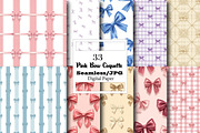 Pink Bow Coquette Digital Paper Patt, a Pattern Graphic by Wow Magic (Thumbnail 1 of 3)