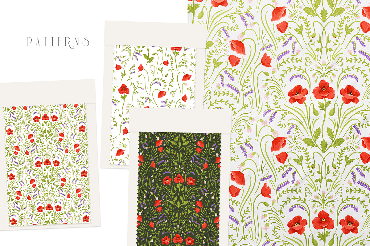 Poppies - Illustrations and Patterns, a Pattern Graphic by Inna Moreva (Photo 4 of 7)