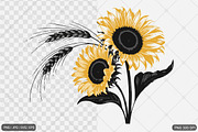 Sunflower SVG PNG Design Bundle, an Illustration by Actual Pixel (Thumbnail 21 of 30)