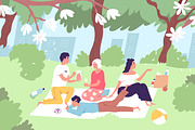 Family picnic in the city park, a Seasonal Illustration by Good Studio (Thumbnail 1 of 3)