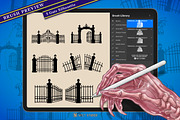 9 Creepy Gate Halloween StampBrushes, a Brush Add-On by vectstudio (Thumbnail 3 of 10)