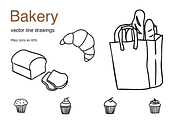 Bakery | Vector Line Drawings, an Illustration by teenyweenyday (Thumbnail 1 of 3)