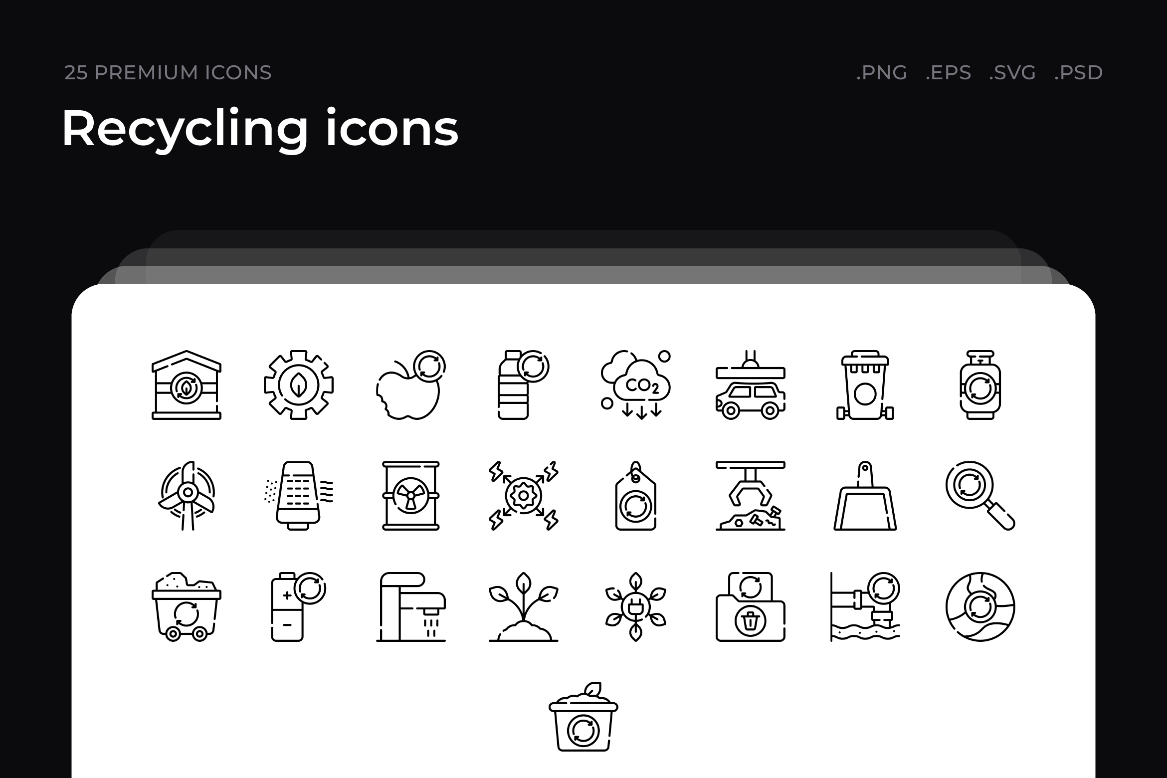 Recycling icons, an Outline Icon by Wencory
