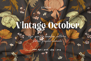 Vintage October retro fall pattern