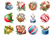 Christmas Sport Balls Sublimation, a Graphic by CitraGraphics (Thumbnail 3 of 4)