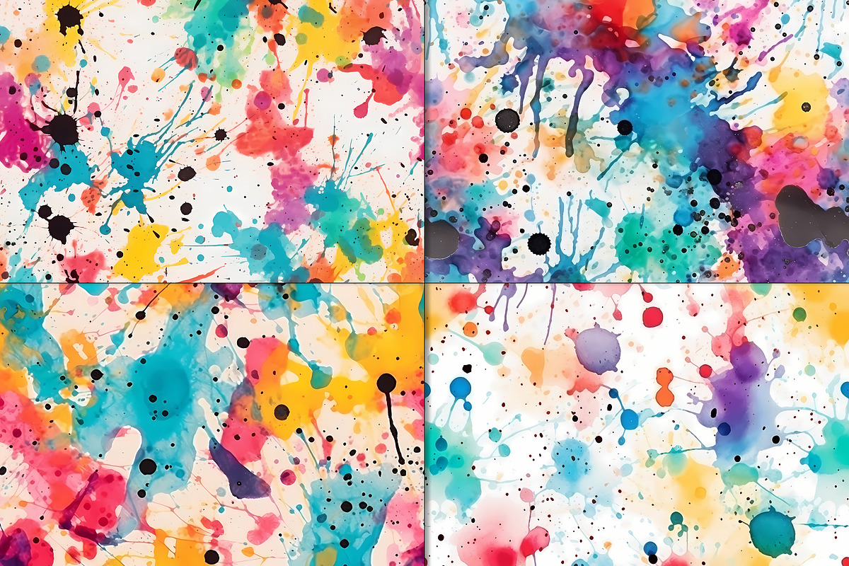 20 Seamless Grunge Color Splashes, a Pattern Graphic by Nordic Design (Photo 7 of 9)