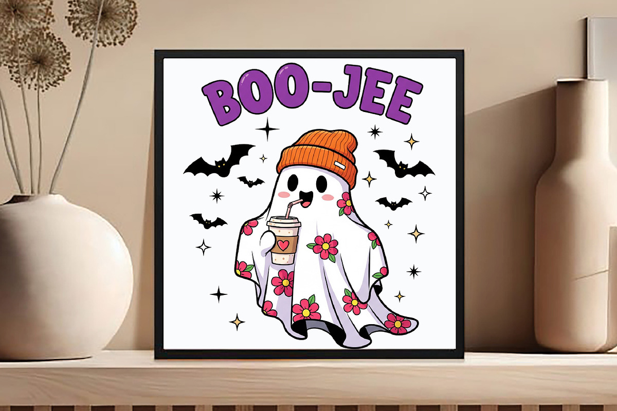 Retro Halloween Ghost PNG Sublimatio, an Illustration by DreamCafeArt (Photo 3 of 7)