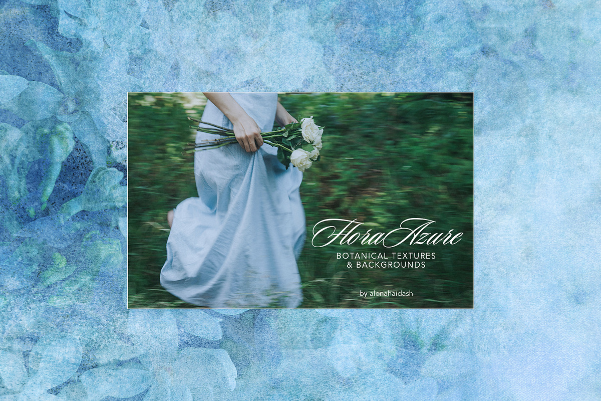 Flora Azure Blue Botanicals, a Background Graphic by alonahaidash (Photo 14 of 15)