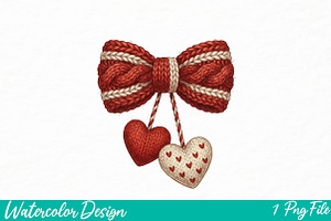 Faux Crochet Valentine Coquette PNG, an Illustration by Watercolor design