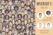 Diversity Face Set: 100 unique faces, a Person Illustration by Franzi draws (Thumbnail 1 of 3)