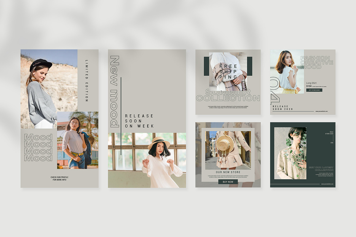 Fashion Instagram Templates, a Social Media Template by Azruca