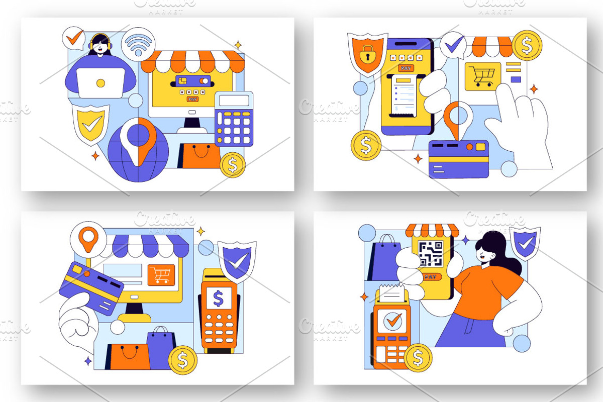 10 Merchant Services Illustration, a Finance Illustration by denayunebgt (Photo 3 of 4)