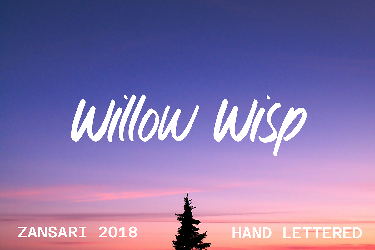 Willow wisp hand painted font, a Script Font by zansari foundry (Photo 1 of 4)