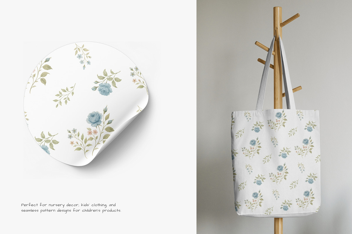 blue rose seamless pattern jpeg, a Pattern Graphic by Pink Studio Art (Photo 4 of 5)