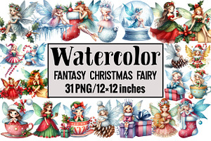Fantasy Christmas Fairy, an Illustration by Design Market